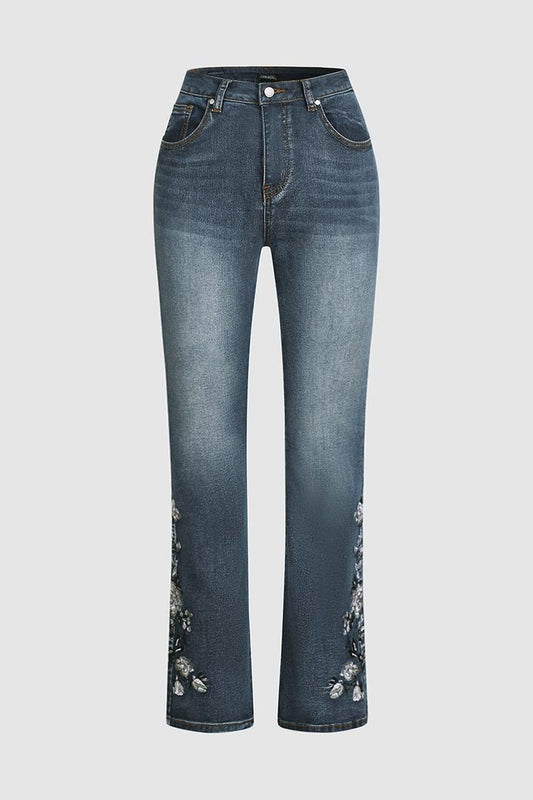 Ziva - Flaming Jeans Met Borduursel